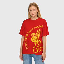 Футболка оверсайз женская Ливерпуль youll never walk alone, цвет: 3D-принт — фото 2
