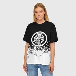 Футболка оверсайз женская Inter краски, цвет: 3D-принт — фото 2