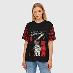 Футболка оверсайз женская Человек бензопила, цвет: 3D-принт — фото 2