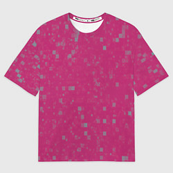 Женская футболка оверсайз Color pink brown squares