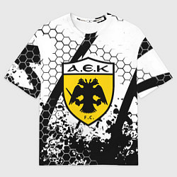 Женская футболка оверсайз AEK броня текстура краски