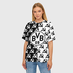 Футболка оверсайз женская Borussia паттерн ссср, цвет: 3D-принт — фото 2