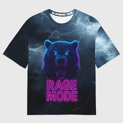 Футболка оверсайз женская Rage mode злой медведь, цвет: 3D-принт