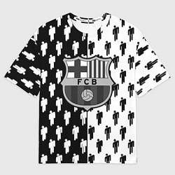 Футболка оверсайз женская Barcelona спортивный паттерн, цвет: 3D-принт