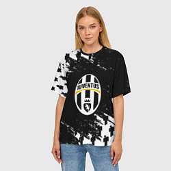 Футболка оверсайз женская Ювентус пипл краски, цвет: 3D-принт — фото 2
