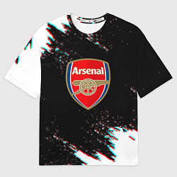 Футболка оверсайз женская Арсенал краски глитч текстура, цвет: 3D-принт
