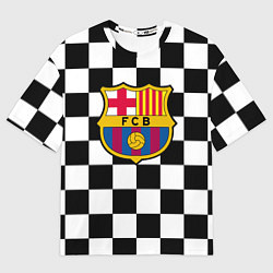 Футболка оверсайз женская Barcelona клетка, цвет: 3D-принт
