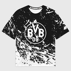 Женская футболка оверсайз Borussia белые краски