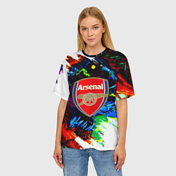 Футболка оверсайз женская Arsenal monster, цвет: 3D-принт — фото 2