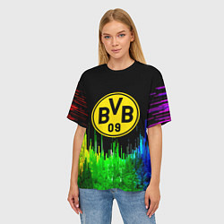 Футболка оверсайз женская Borussia градиент текстура, цвет: 3D-принт — фото 2