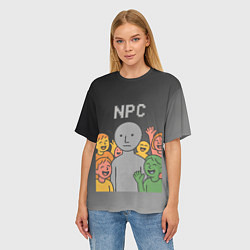 Футболка оверсайз женская Я NPC без эмоций, цвет: 3D-принт — фото 2