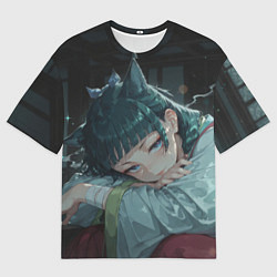 Женская футболка оверсайз Маомао с кошачьими ушками