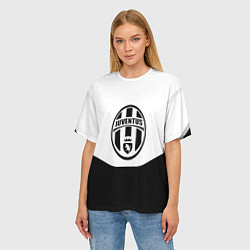 Футболка оверсайз женская Juventus полосы, цвет: 3D-принт — фото 2