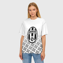 Футболка оверсайз женская Ювентус паттерн ниндзя, цвет: 3D-принт — фото 2