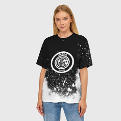 Футболка оверсайз женская Inter белый всплеск краско, цвет: 3D-принт — фото 2