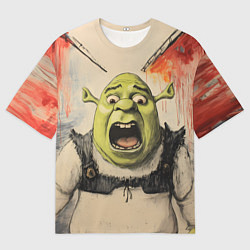 Футболка оверсайз женская Шрек в панике, цвет: 3D-принт