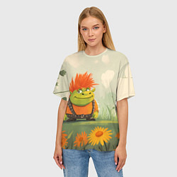 Футболка оверсайз женская Маленький Шрек с рыжими волосами, цвет: 3D-принт — фото 2