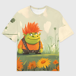 Футболка оверсайз женская Маленький Шрек с рыжими волосами, цвет: 3D-принт