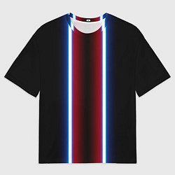 Футболка оверсайз женская Color white blue red neon, цвет: 3D-принт