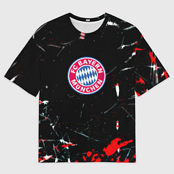 Женская футболка оверсайз Бавария Мюнхен штрихи красок