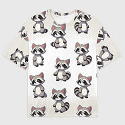 Футболка оверсайз женская Много енотов, цвет: 3D-принт