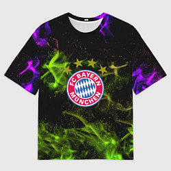 Футболка оверсайз женская Бавария Мюнхен огонь, цвет: 3D-принт