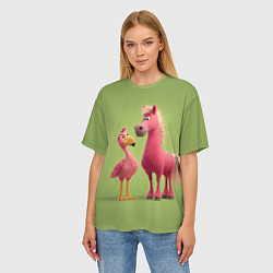 Футболка оверсайз женская Розовые они такие, цвет: 3D-принт — фото 2
