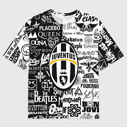 Футболка оверсайз женская Juventus рок музыка, цвет: 3D-принт
