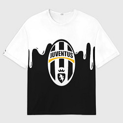 Женская футболка оверсайз Juventus капли красок
