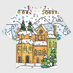 Женская футболка оверсайз Новогодний снегопад