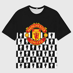 Женская футболка оверсайз Манчестер Юнайтед люди паттерн