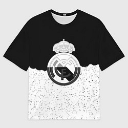 Футболка оверсайз женская Реал Мадрид лого ночь текстура, цвет: 3D-принт