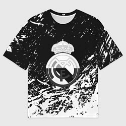 Женская футболка оверсайз Реал Мадрид краски текстура