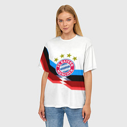 Футболка оверсайз женская Бавария Мюнхен геометрия спорт, цвет: 3D-принт — фото 2