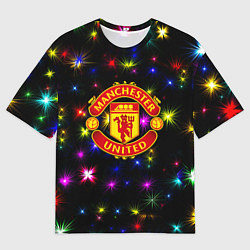 Женская футболка оверсайз Манчестер Юнайтед праздничные огни