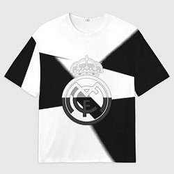 Женская футболка оверсайз Реал Мадрид геометрия полосы