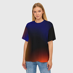 Футболка оверсайз женская Color black red blue, цвет: 3D-принт — фото 2