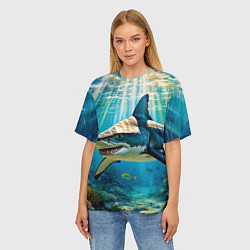 Футболка оверсайз женская Хищник кораллового рифа, цвет: 3D-принт — фото 2