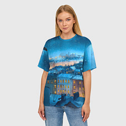 Футболка оверсайз женская Крыши зимнего Питера, цвет: 3D-принт — фото 2