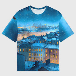 Женская футболка оверсайз Крыши зимнего Питера