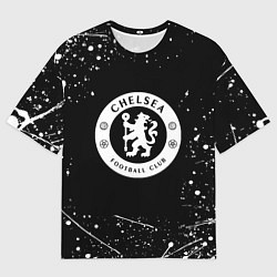 Футболка оверсайз женская Челси белые краски всплеск, цвет: 3D-принт