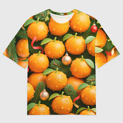 Футболка оверсайз женская Мандариновое настроение, цвет: 3D-принт