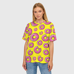 Футболка оверсайз женская Пончики Гомера, цвет: 3D-принт — фото 2