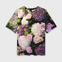 Женская футболка оверсайз Весенние цветы