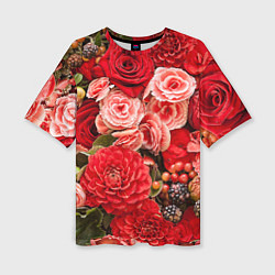 Женская футболка оверсайз Ассорти из цветов