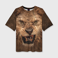 Женская футболка оверсайз Взгляд льва