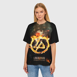 Футболка оверсайз женская Linkin Park: Burning the skies, цвет: 3D-принт — фото 2