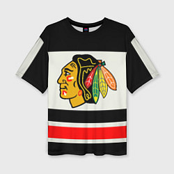 Футболка оверсайз женская Chicago Blackhawks, цвет: 3D-принт