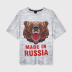 Футболка оверсайз женская Bear: Made in Russia, цвет: 3D-принт