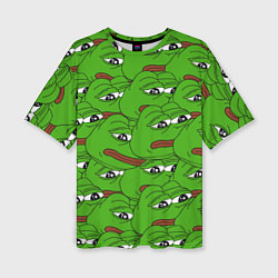 Женская футболка оверсайз Sad frogs